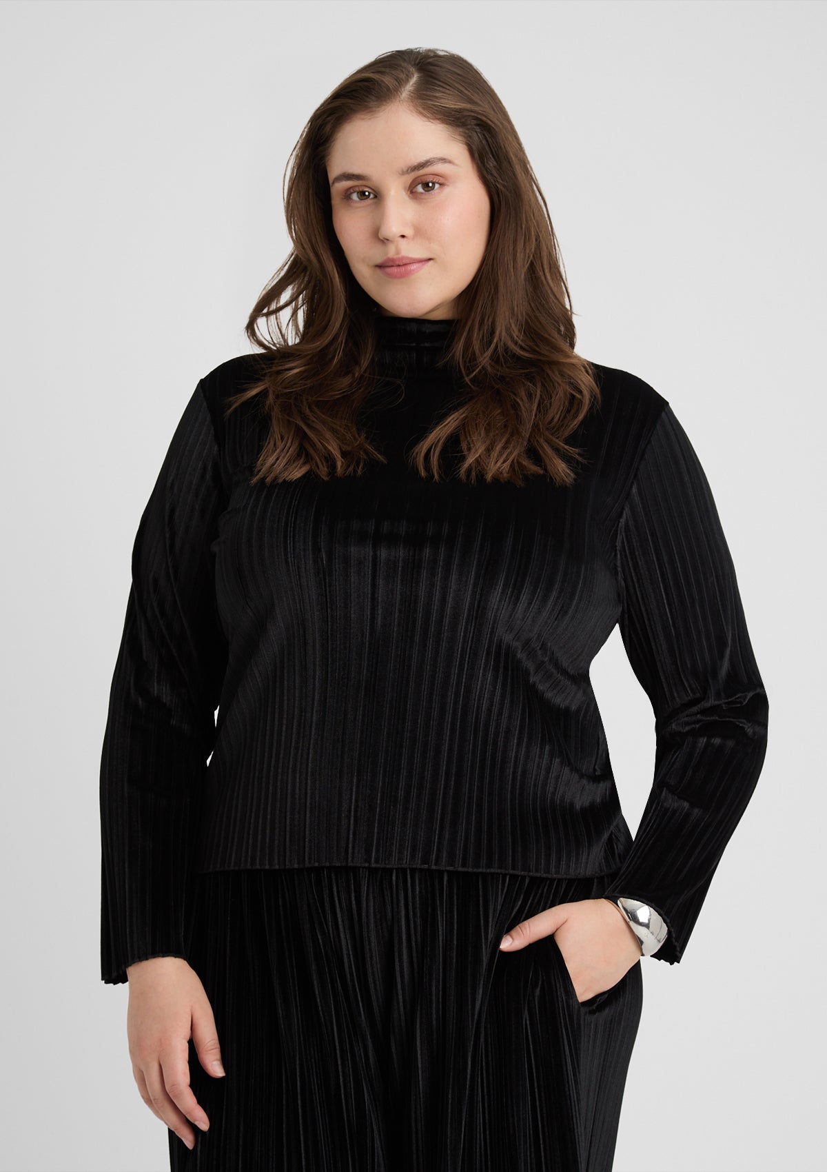 Curvy Shirt 'Felicitas' in schwarz 46
