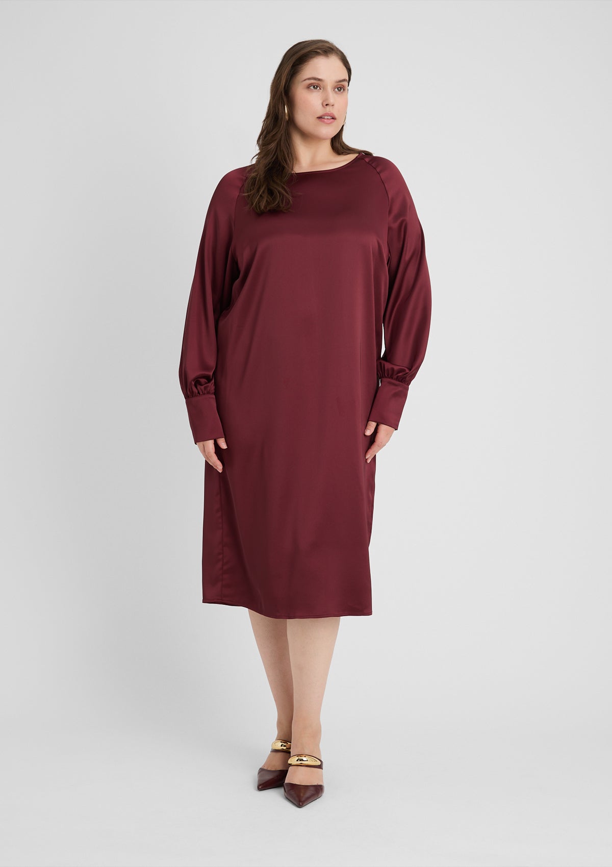 Curvy Kleid 'Aurea' in rot 46