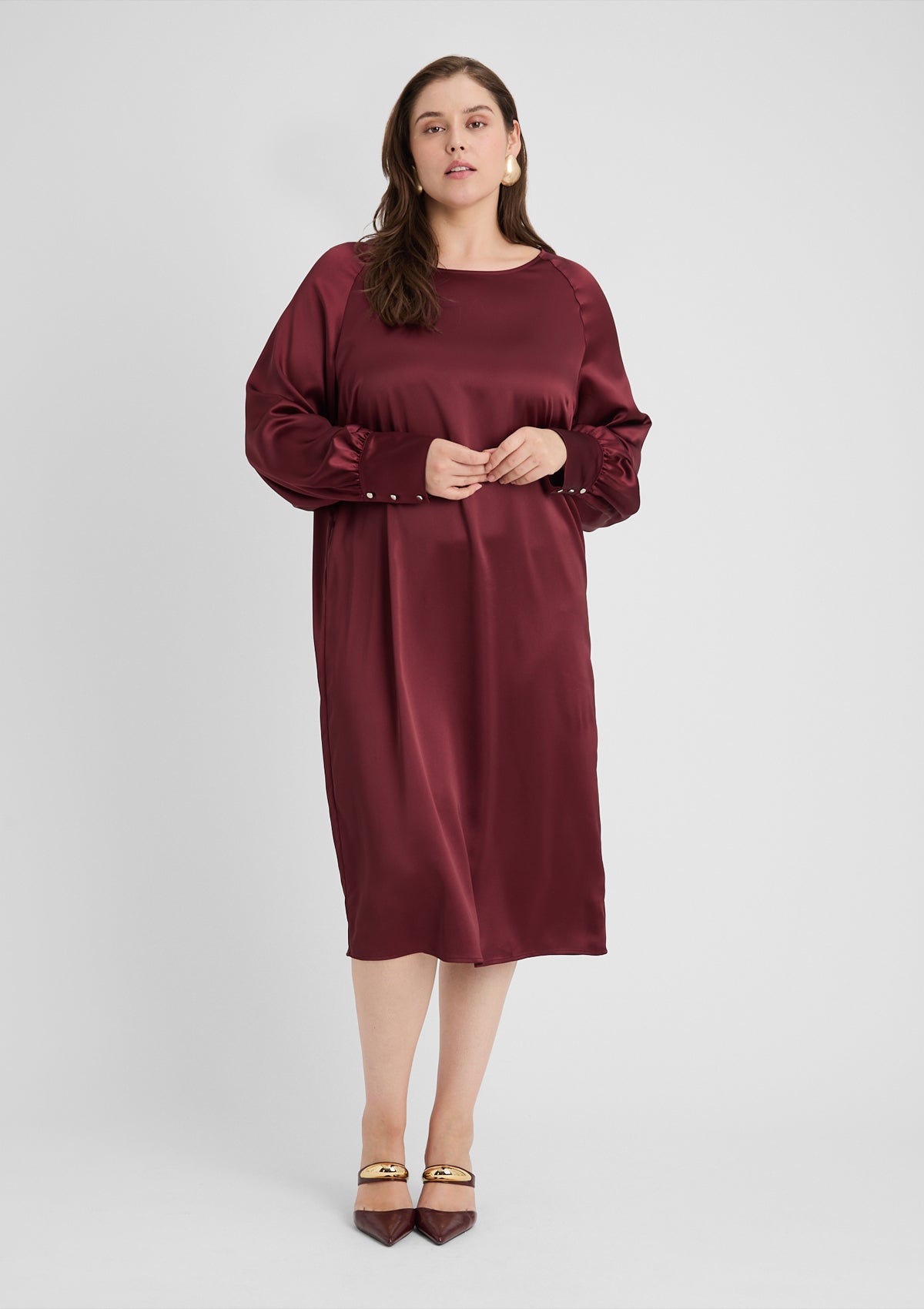 Curvy Kleid 'Aurea' in rot 46