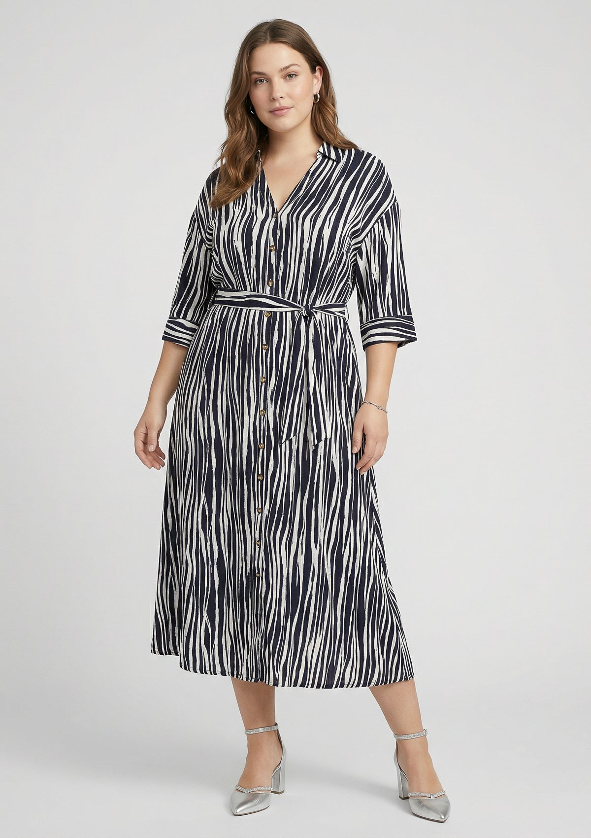 Curvy Kleid 'Salma' schwarz, weiß 46