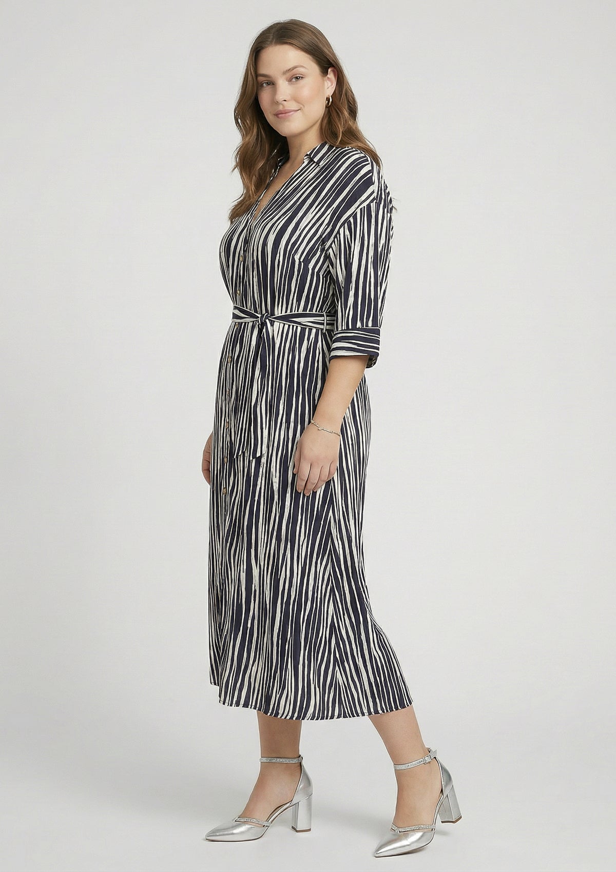 Curvy Kleid 'Salma' schwarz, weiß 52