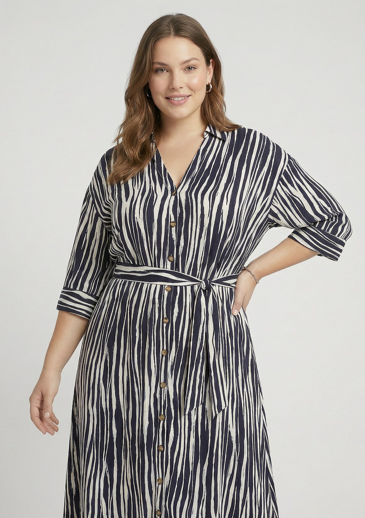 Curvy Kleid 'Salma' schwarz, weiß 52