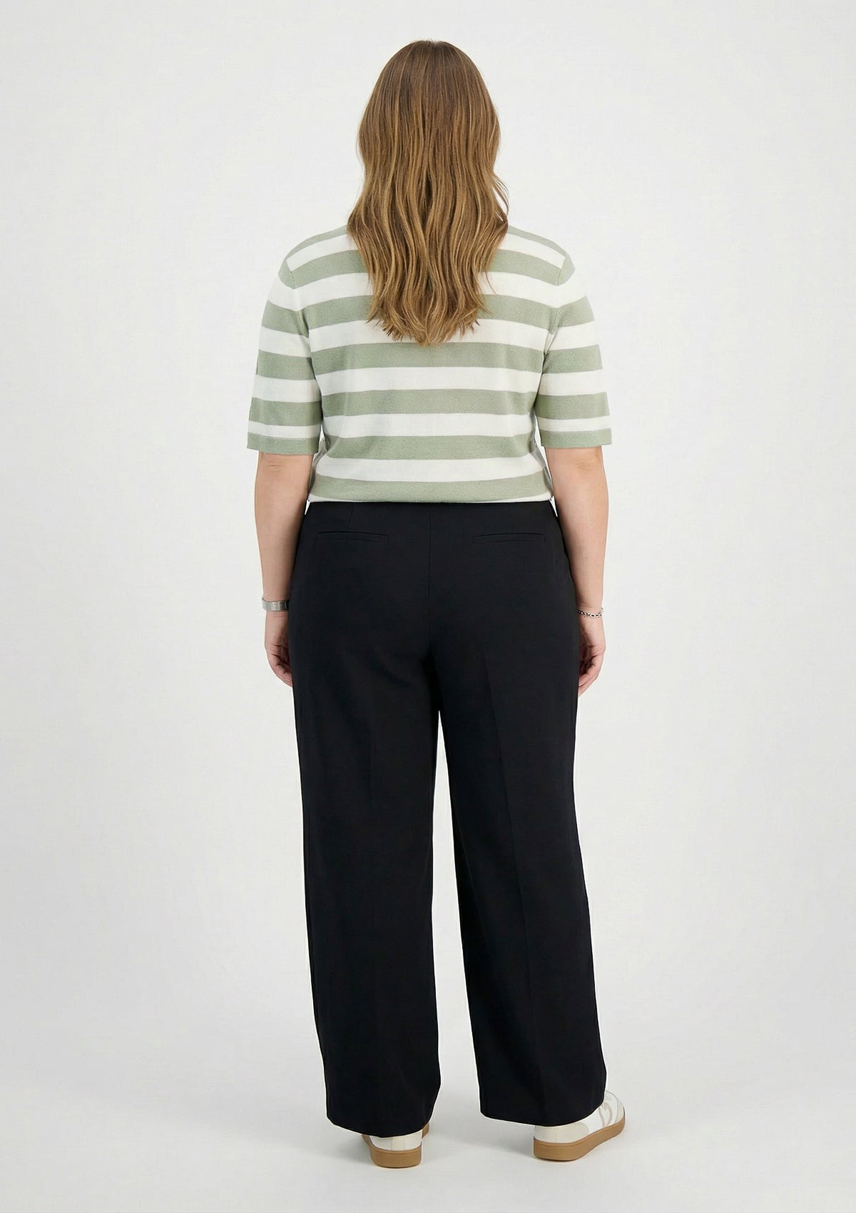 Curvy Top 'Maria' grün, weiß 52
