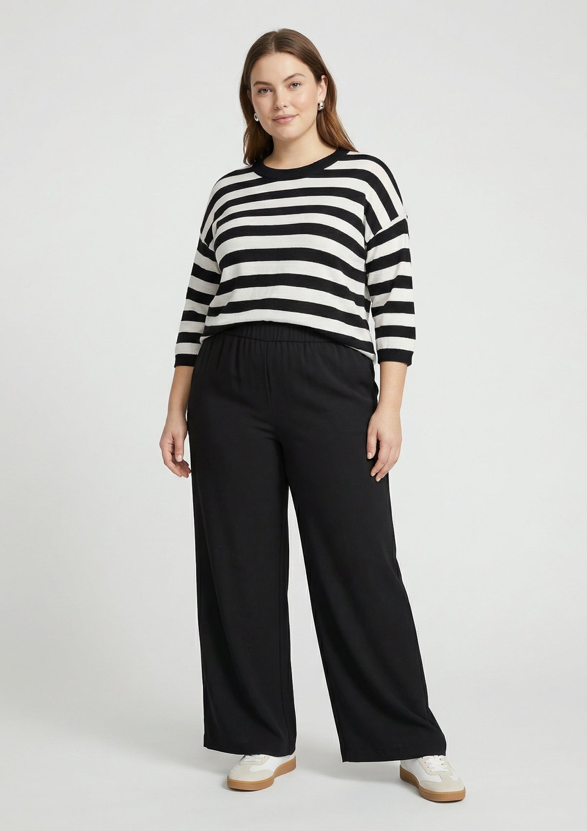 Curvy Top 'Lani' schwarz, weiß 46