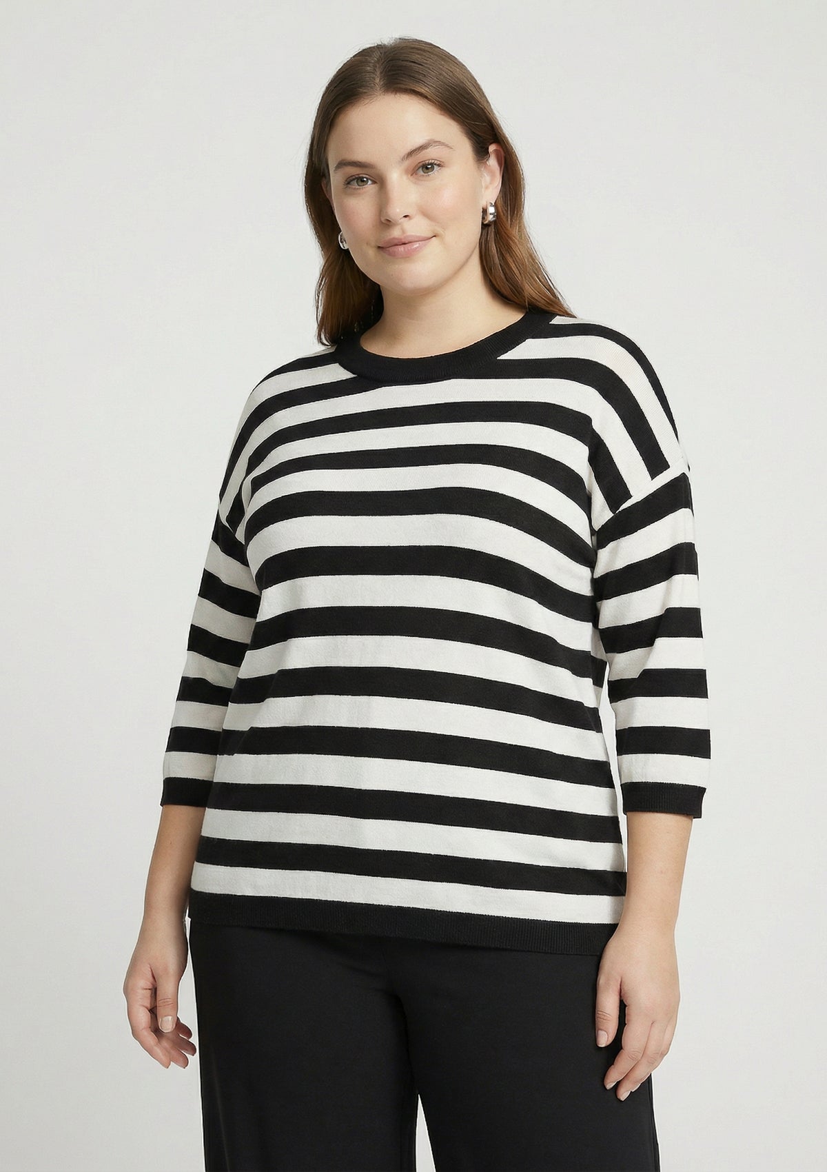 Curvy Top 'Lani' schwarz, weiß 52