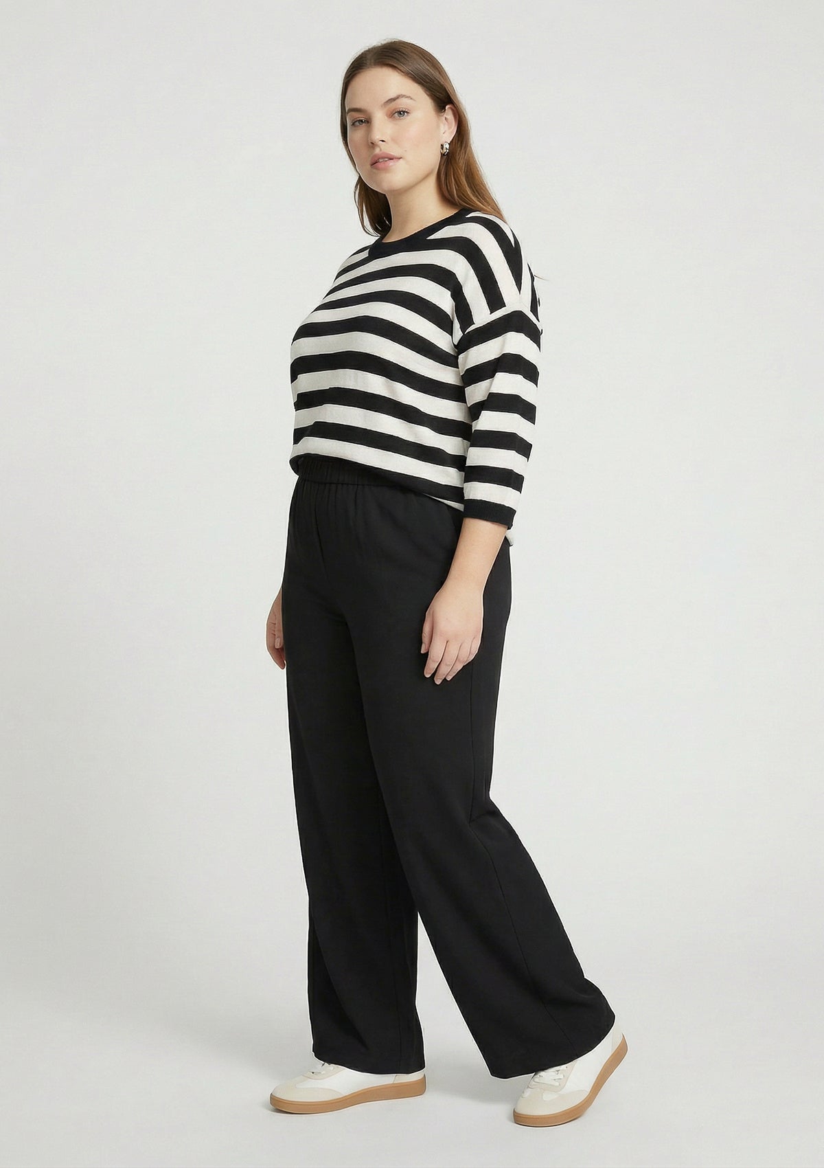 Curvy Top 'Lani' schwarz, weiß 52