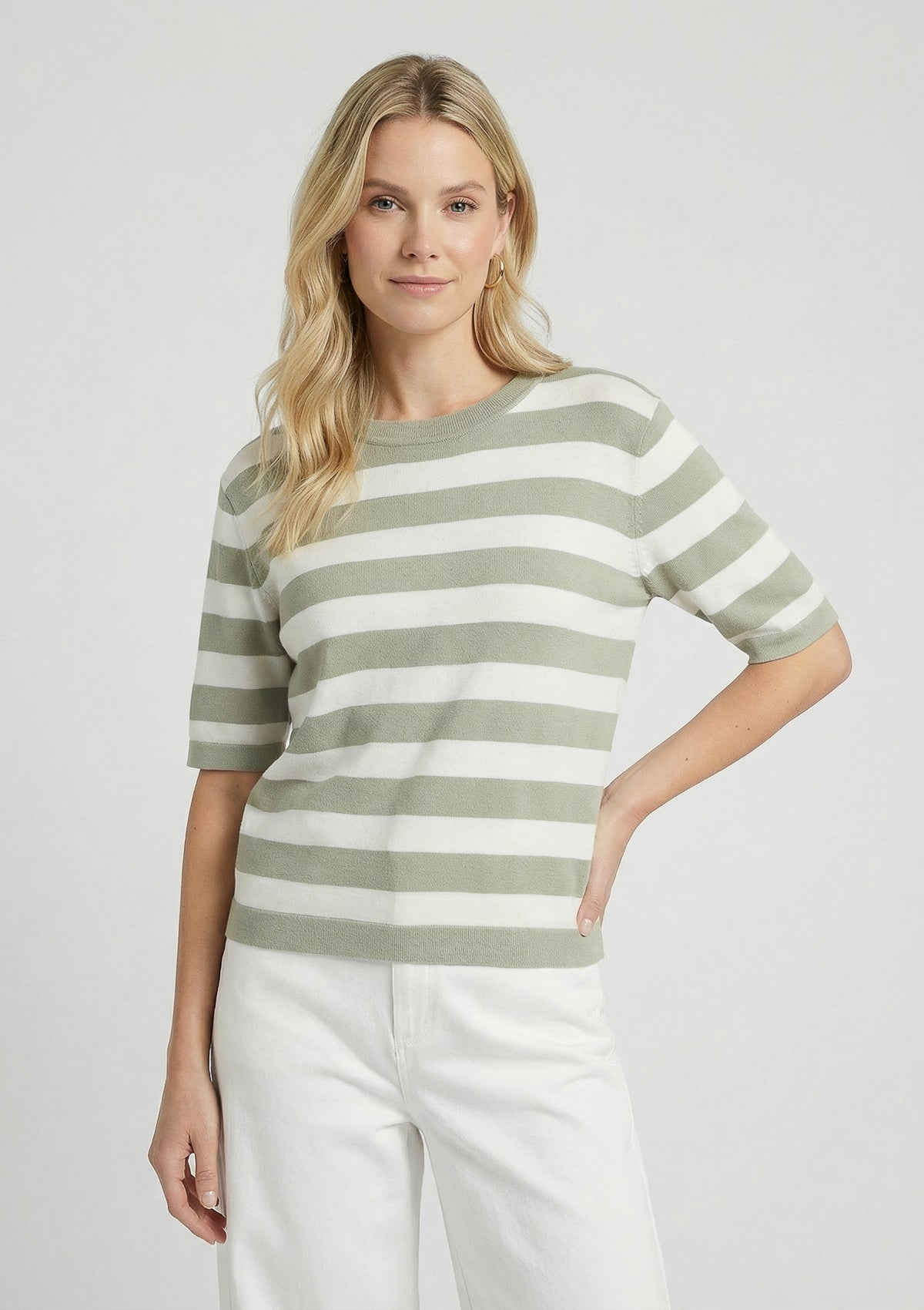 Damen Top 'Maria' grün, weiß 34