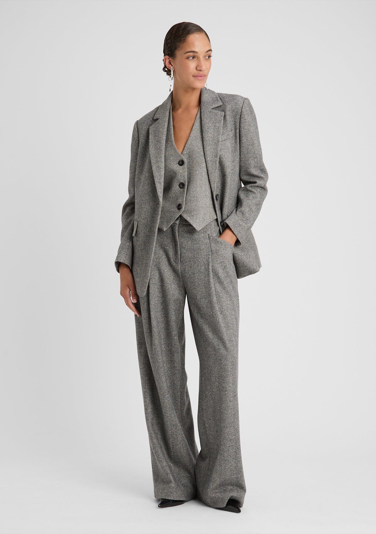 Damen Hose 'Loretta' in grau 34