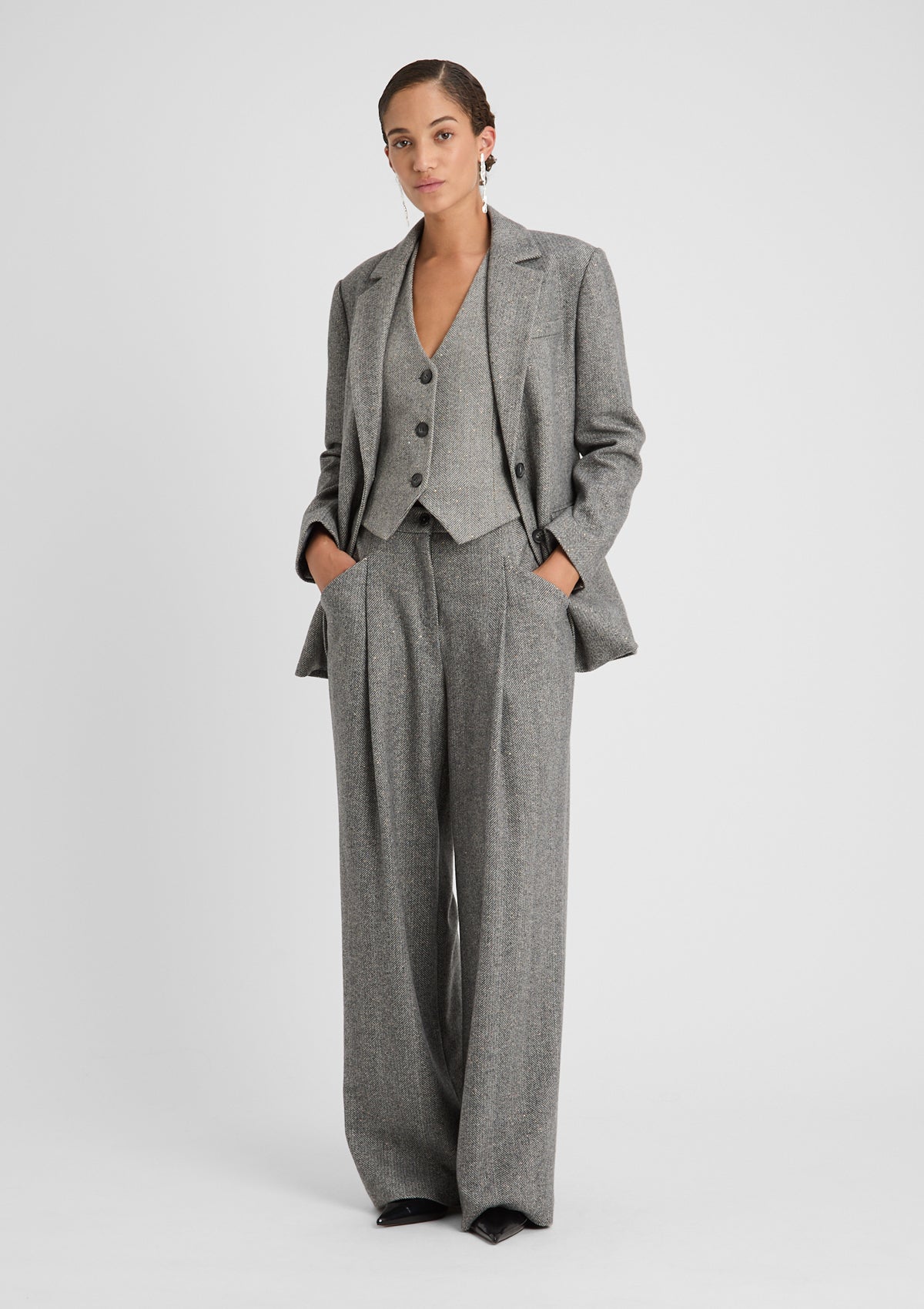 Damen Weste 'Loretta' in grau 34