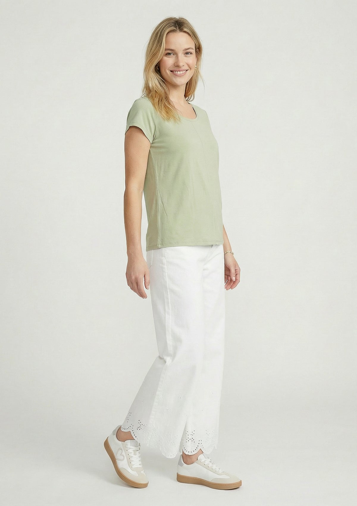 Damen T-Shirt 'Anni' grün 44